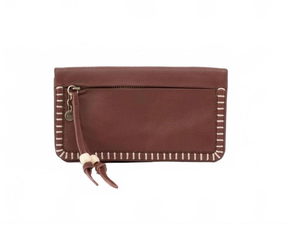 NEW HOBO lumen continental pebbled leather wallet in cocoa bean